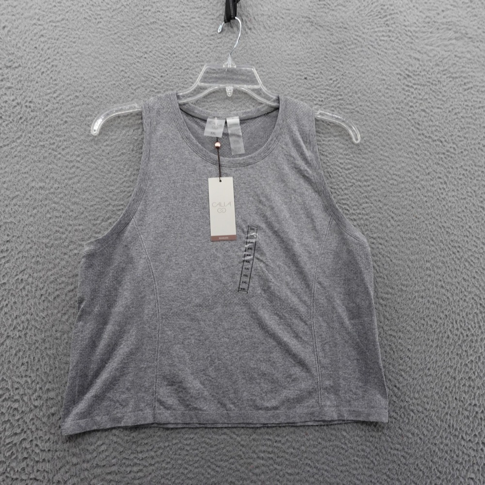 CALIA Seamless High Neck Tank XXL Gray Spacedye Activewear‎ Womens Casual
